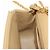 CHANEL Bolsa de Ombro com Corrente em Pele de Cordeiro Bege Ouro CC Auth 182904SAV Dourado - vista 22