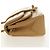 CHANEL Bolsa de Ombro com Corrente em Pele de Cordeiro Bege Ouro CC Auth 182904SAV Dourado - vista 3