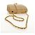 CHANEL Bolsa de Ombro com Corrente em Pele de Cordeiro Bege Ouro CC Auth 182904SAV Dourado - vista 7