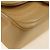 CHANEL Bolsa de Ombro com Corrente em Pele de Cordeiro Bege Ouro CC Auth 182904SAV Dourado - vista 9