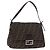 FENDI Zucca Canvas Mamma Baguette Shoulder Bag Black Brown Auth am11778V Marrone Nero