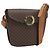 Céline Borsa a tracolla circolare CELINE Macadam Canvas PVC Pelle Marrone Oro Auth 183857A D'oro
