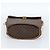 Céline Borsa a tracolla circolare CELINE Macadam Canvas PVC Pelle Marrone Oro Auth 183857A D'oro - vista 5