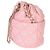 Borsa bucket Chanel in agnello trapuntato rosa con coulisse e perle - vista 3