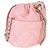 Borsa bucket Chanel in agnello trapuntato rosa con coulisse e perle - vista 4
