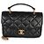 Timeless Borsa Chanel Black Quilted Lambskin Top Handle Envelope Flap Bag Nero - vista 8