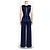 Mono Jenny Packham azul marino con cinturón adornado Azul oscuro - vista 4