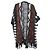 Autre Marque Strick-Poncho mit geometrischem Muster und Fransen Braun Schwarz Weiß Grau - Ansicht 3