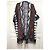 Autre Marque Strick-Poncho mit geometrischem Muster und Fransen Braun Schwarz Weiß Grau - Ansicht 4
