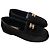 Mocassini Chanel in velluto nero con logo CC