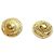 Autre Marque Goldfarbene runde Stecker-Ohrringe Golden