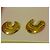 Autre Marque Pendientes de botón "Bean" forma orgánica dorados - vista 3