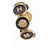Bracciale rigido Chanel Camélia, N°5 e testa di leone Nero D'oro - vista 3