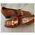 Céline Brown Leather Heeled Loafers with Gold Buckle - view 5