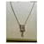 Autre Marque Gold Plated Cross Pendant Necklace with Blue Zircons Golden  - view 2