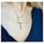 Autre Marque Gold Plated Cross Pendant Necklace with Blue Zircons Golden  - view 7