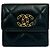 Chanel Matelassé Coco Mark Lammfell Tri-fold Wallet Schwarz