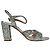 Sandalias de cuero con adornos de cristal Miu Miu en Silver Glitter Plata Metálico