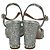 Sandalias de cuero con adornos de cristal Miu Miu en Silver Glitter Plata Metálico - vista 3