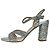 Sandalias de cuero con adornos de cristal Miu Miu en Silver Glitter Plata Metálico - vista 4