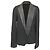 Blazer smoking Theory Leandria com acabamento em couro em viscose preta
