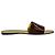 Sandali piatti slide in pelle marrone con effetto coccodrillo Prada Rosso