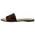 Sandali piatti slide in pelle marrone con effetto coccodrillo Prada Rosso - vista 4