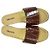 Sandali piatti slide in pelle marrone con effetto coccodrillo Prada Rosso - vista 5
