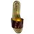 Sandali piatti slide in pelle marrone con effetto coccodrillo Prada Rosso - vista 8