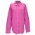 Camisa Boyfriend con bordes deshilachados en algodón rosa Alexander Wang Castaño