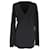 Theory Britona V-Ausschnitt Langarmpullover aus schwarzer Rayon