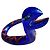 Autre Marque Boda Kosta Konstglas Blue Glass Serpent Sculpture Black White Red