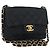 CHANEL Mini Matelasse 17 Chain Shoulder Bag Satin Black Gold CC Auth 182739SAV Nero D'oro
