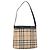 Borsa a tracolla BURBERRY Nova Check PVC Beige Argento Auth 184442