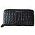 Roberto Cavalli Cartera de cuero negro con relieve de cocodrilo