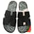 Sandales Hermès Izmir en cuir Noir  - vue 1