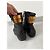 Botas Chanel de cuero negro con logo CC dorado - vista 4