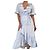 Autre Marque iBlues Gestreiftes Wickelkleid Weiß Blau