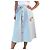 Falda Midi Twisty Parallel Universe Blanco Azul claro