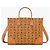 MCM Borsa Shopper Visetos con Pochette Marrone Cognac - vista 2