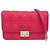 Christian Dior Cannage/Lady Dior Lambskin Chain/Shoulder Wallet Rosa