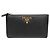 Cartera media de cuero Prada Saffiano Triangle 1ML009 para mujer Negro
