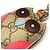 Charm per borsa Gucci a forma di gufo beige - vista 3
