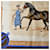 Sciarpa Carré 90 Hermès - Design Les Haras Nationaux Marrone Beige - vista 9