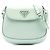 Borsa Cleo mini in pelle spazzolata verde Prada Verde chiaro