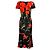 Dolce & Gabbana Blumenkleid mit Rüschensaum Schwarz Rot - Ansicht 8