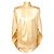 Thierry Mugler Mugler Blusa de seda amarilla con cuello alto Amarillo
