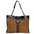 Borsa Tote Gucci Raja in Scamosciato e Pelle Marrone Nero - vista 3