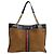 Borsa Tote Gucci Raja in Scamosciato e Pelle Marrone Nero - vista 4