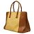 Borsa Prada Galleria Large Triangle Logo Plate Marrone Giallo - vista 2